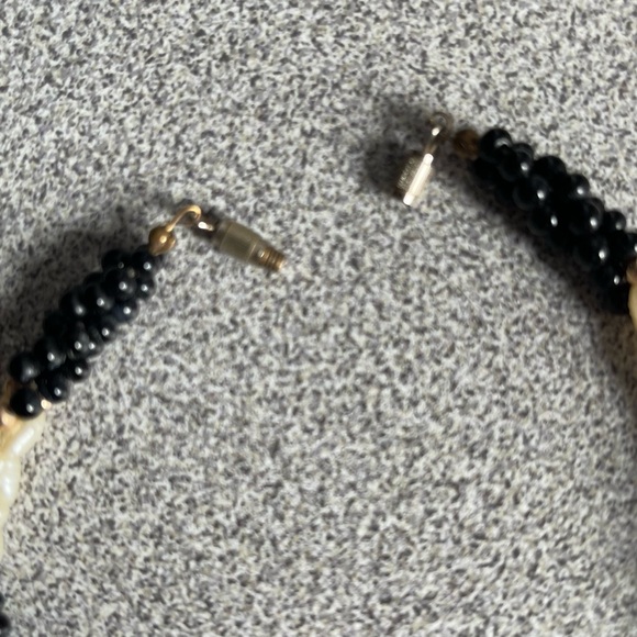 Vintage Rice Pearls & Black Beaded Necklace - Picture 5 of 7